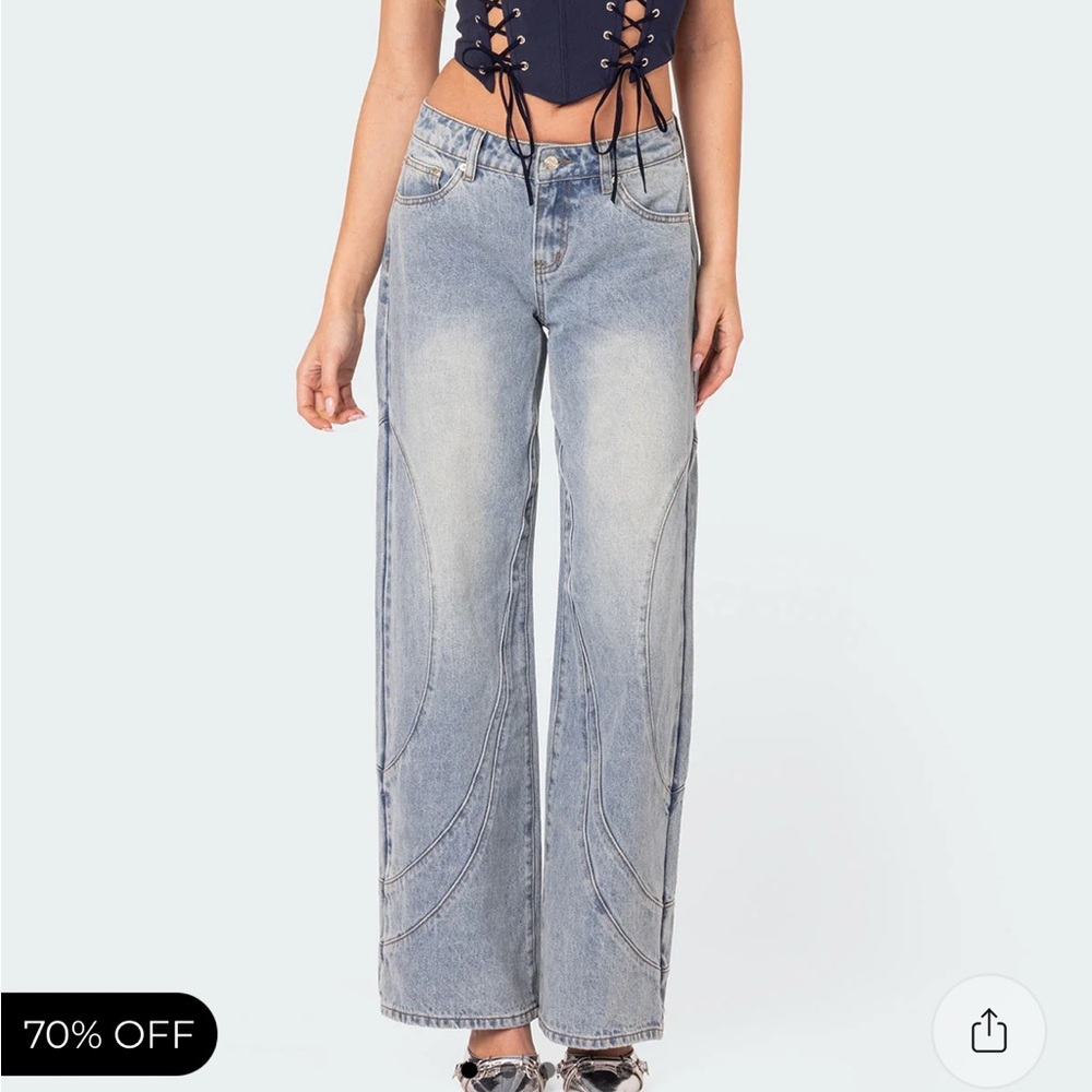 Edikted Blue Boyfriend Jeans